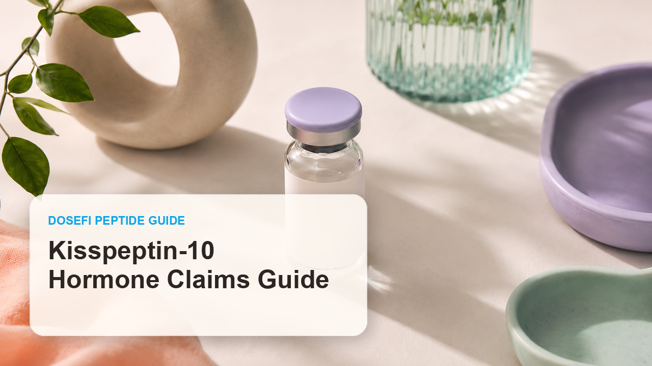 Dosefi peptides guide hero image with overlaid text for Kisspeptin-10