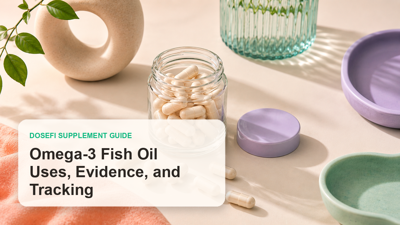 Dosefi supplements guide hero image with overlaid text for Omega-3