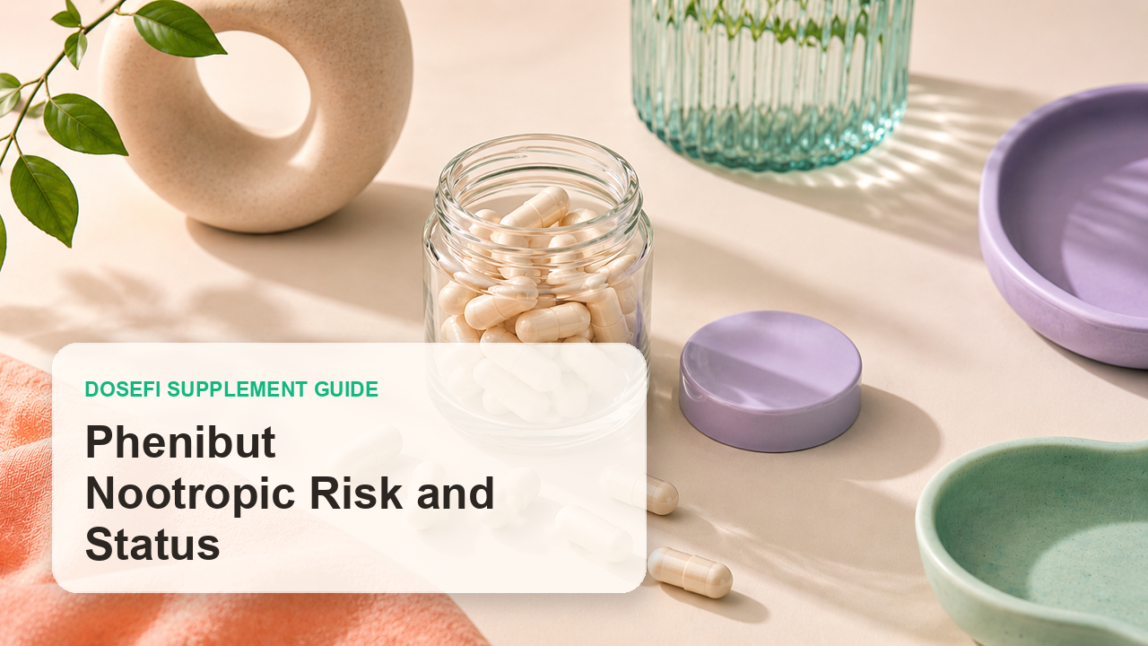 Dosefi supplements guide hero image with overlaid text for Phenibut