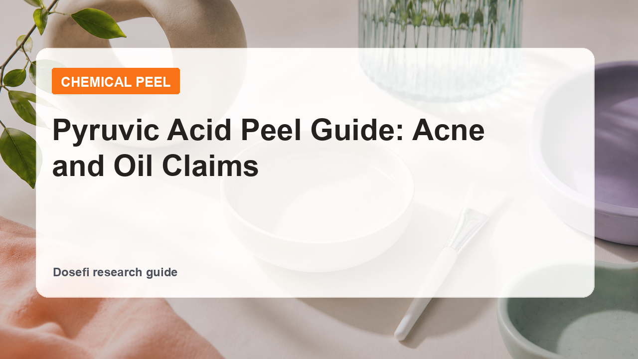 Dosefi chemical peel guide hero image with overlaid text for pyruvic acid peel