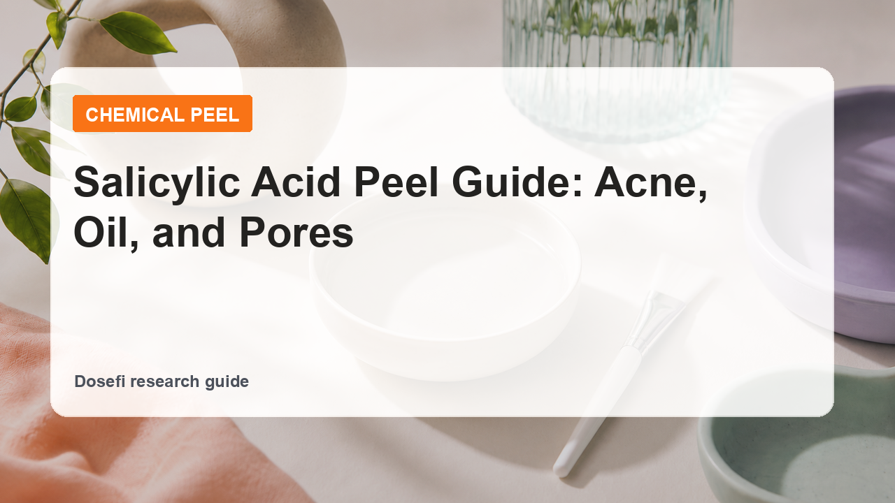 Dosefi chemical peel guide hero image with overlaid text for salicylic acid peel