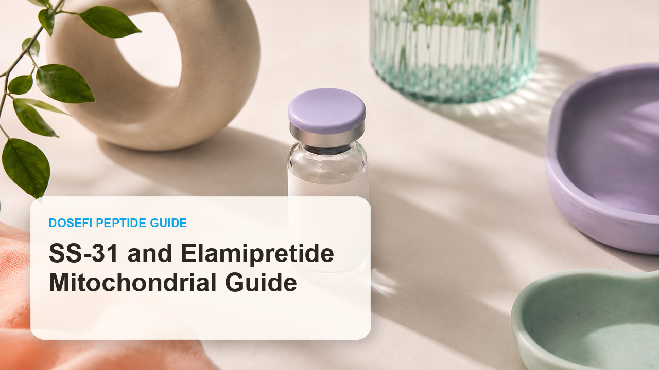Dosefi peptides guide hero image with overlaid text for SS-31
